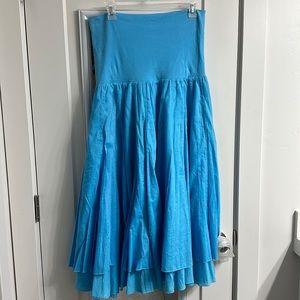 Large blue skirt, can also be worn as a tube top dress.